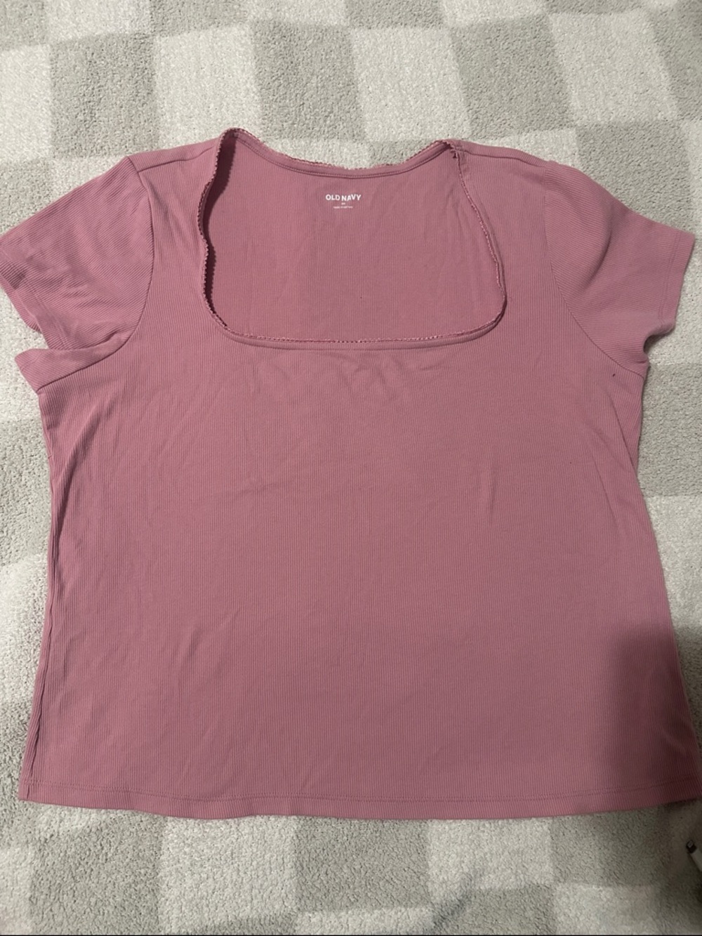 Old Navy Rose Pink Square Neck Short Sleeve Top